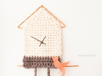One Dog Woof Crocheted Cuckoo Clock